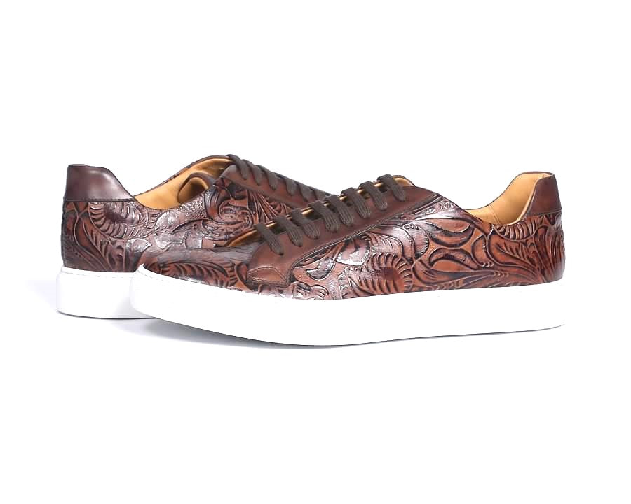 The Kickabout (Texas/Italian Leather Sneaker (Brown) Studio Sample Shoes