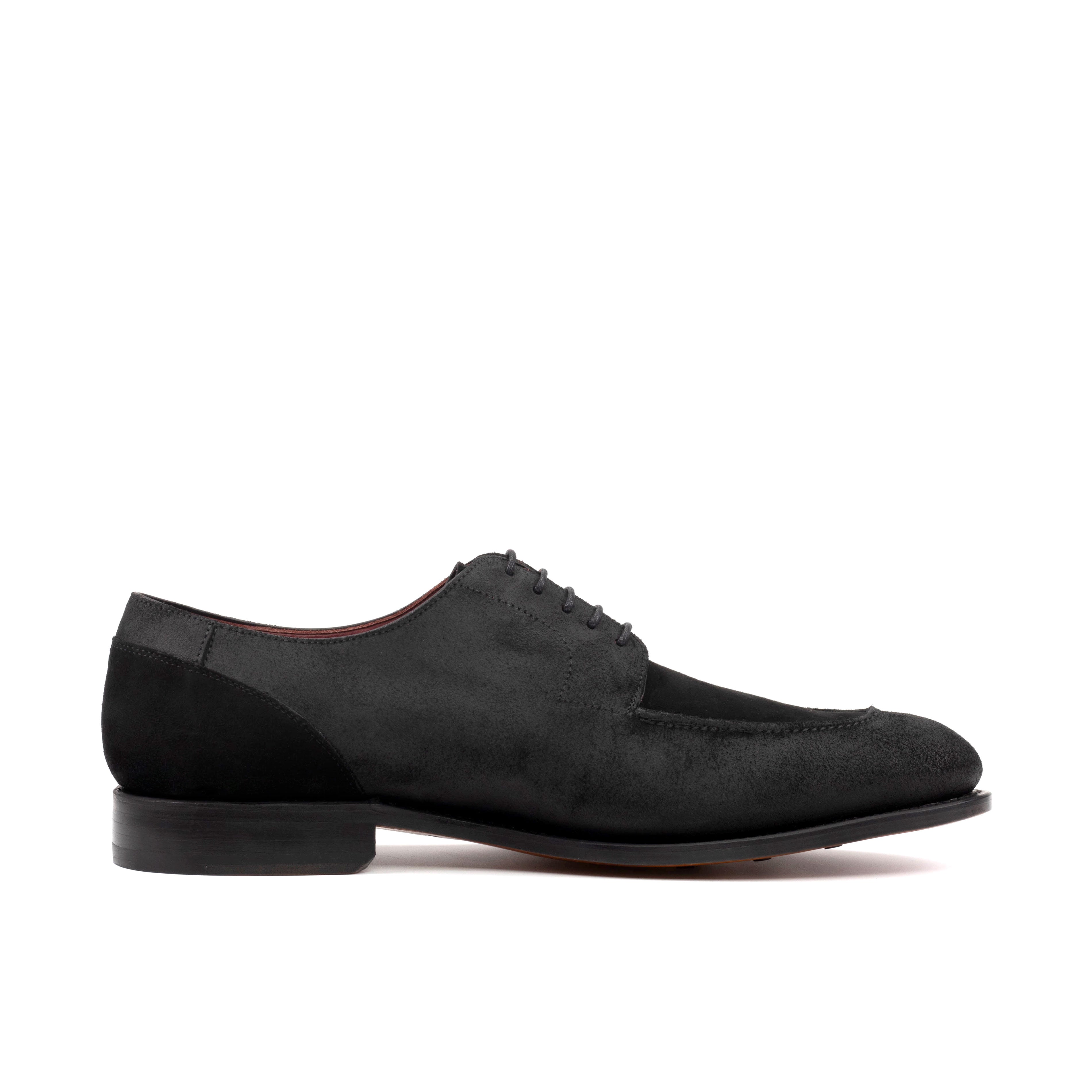 Split Toe Joe Derby (Waxed Black and Suede)