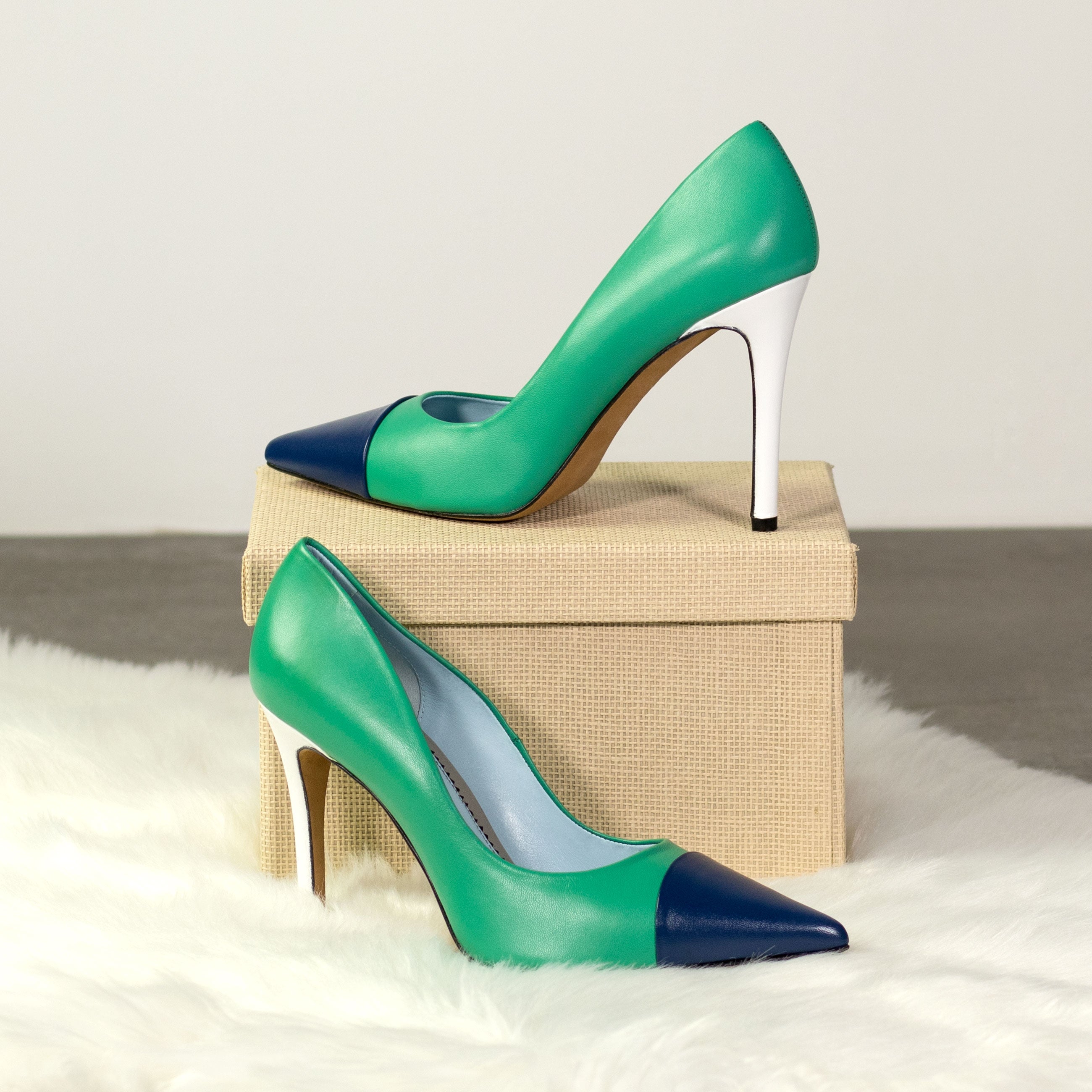 AN Stiletto Green, Deep Blue (4" Heels)