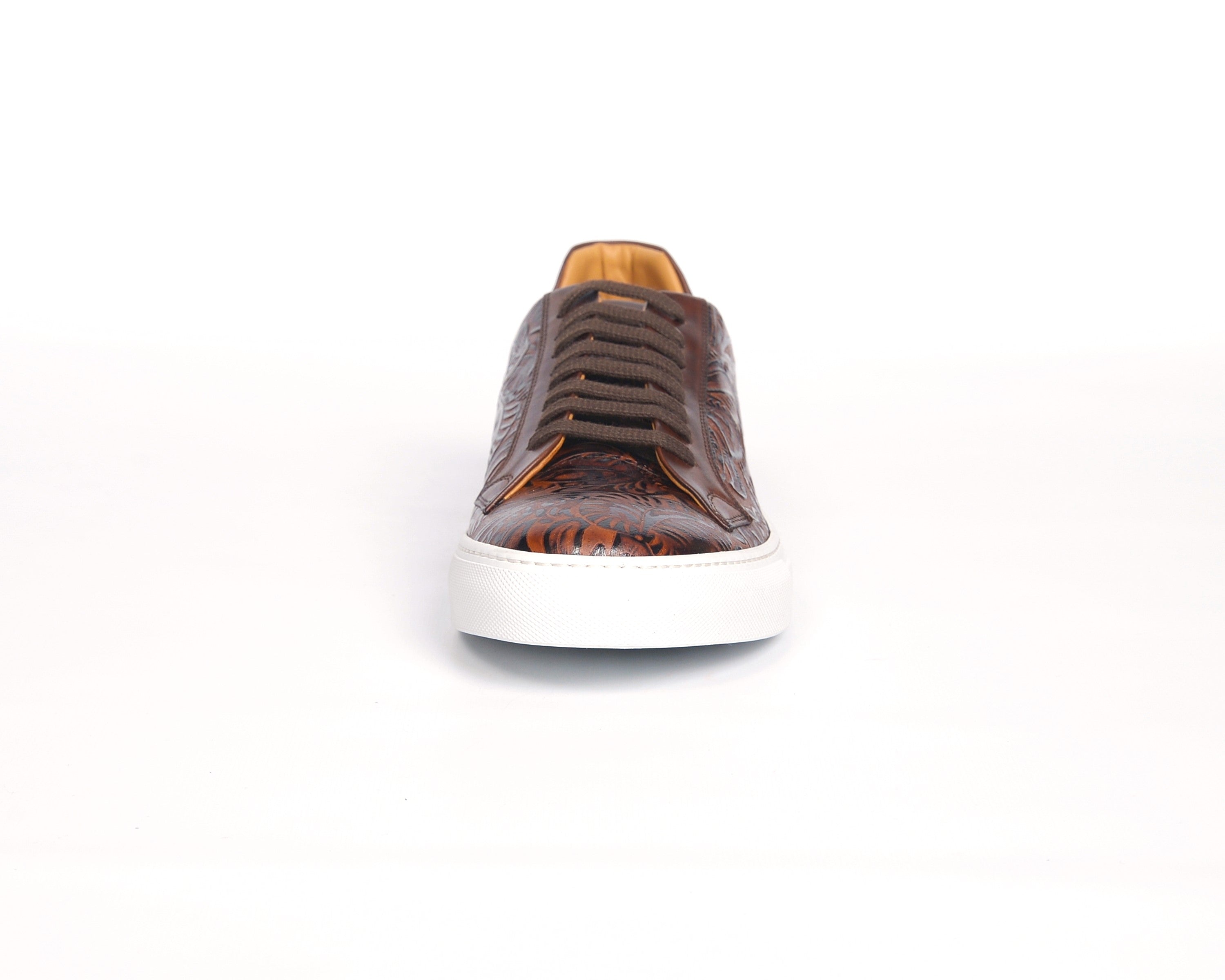 The Kickabout (Texas/Italian Leather Sneaker (Brown) Studio Sample Shoes