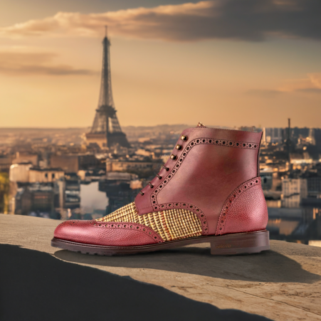 AN Brogue Womens (Burgundy/Glen Plaid)