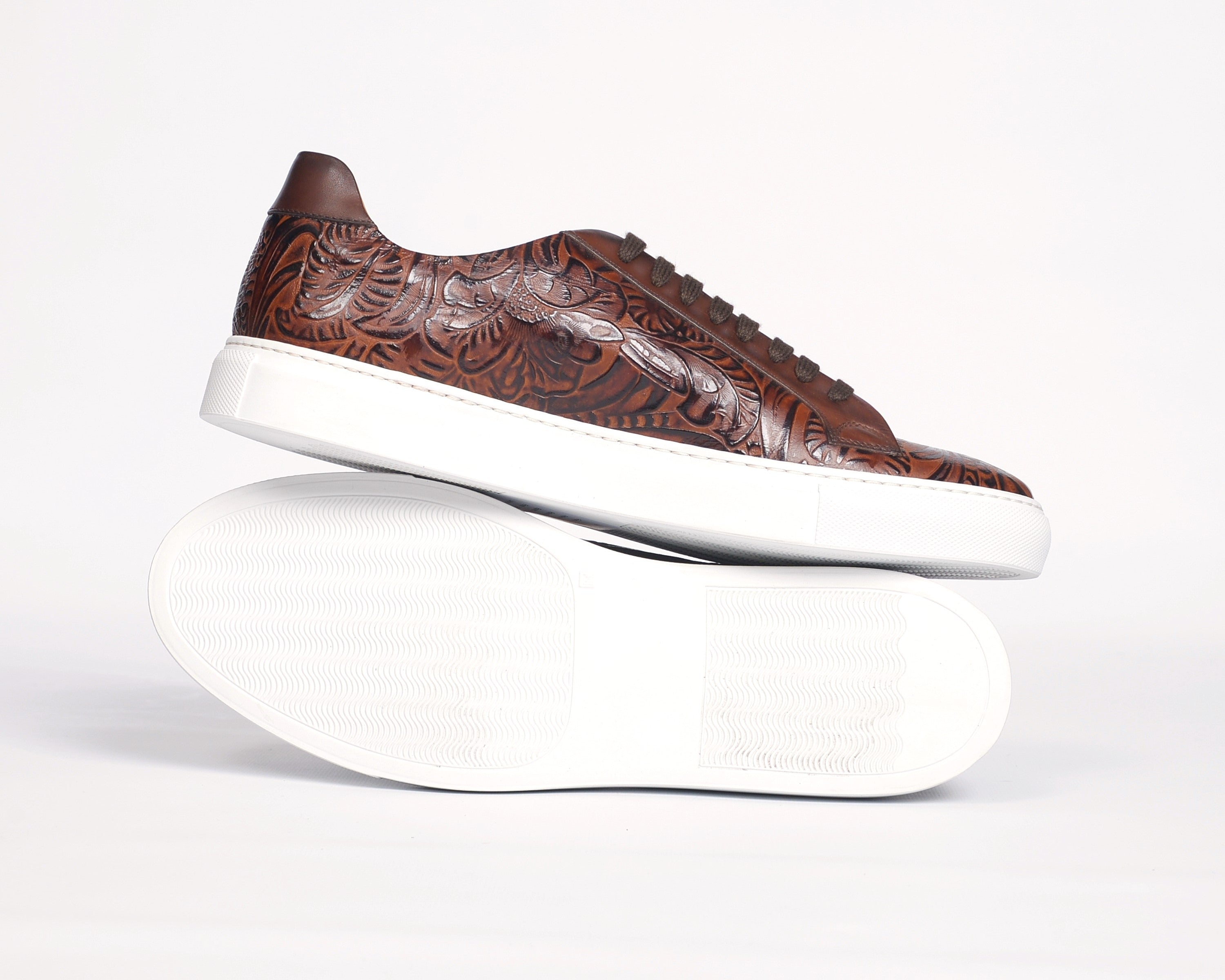 The Kickabout (Texas/Italian Leather Sneaker (Brown) Studio Sample Shoes