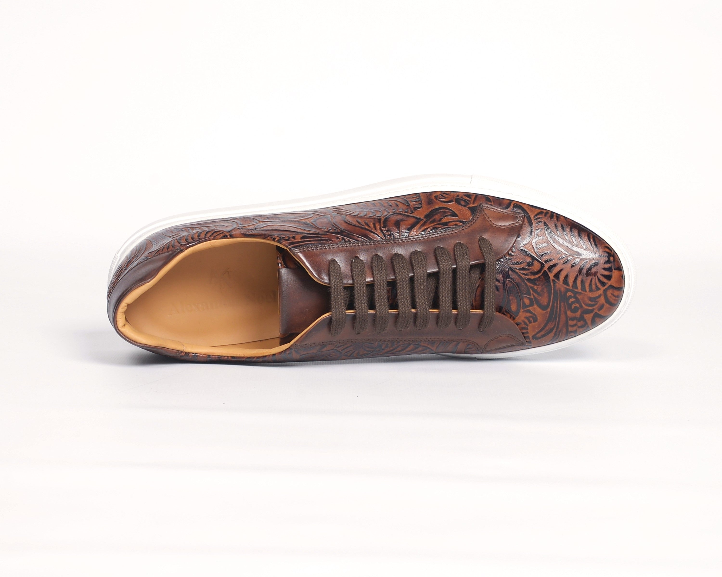 The Kickabout (Texas/Italian Leather Sneaker (Brown) Studio Sample Shoes