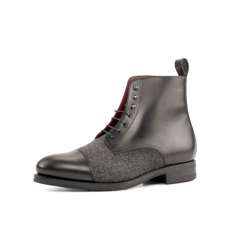 AN Captoe Boot (Black/Herringbone)