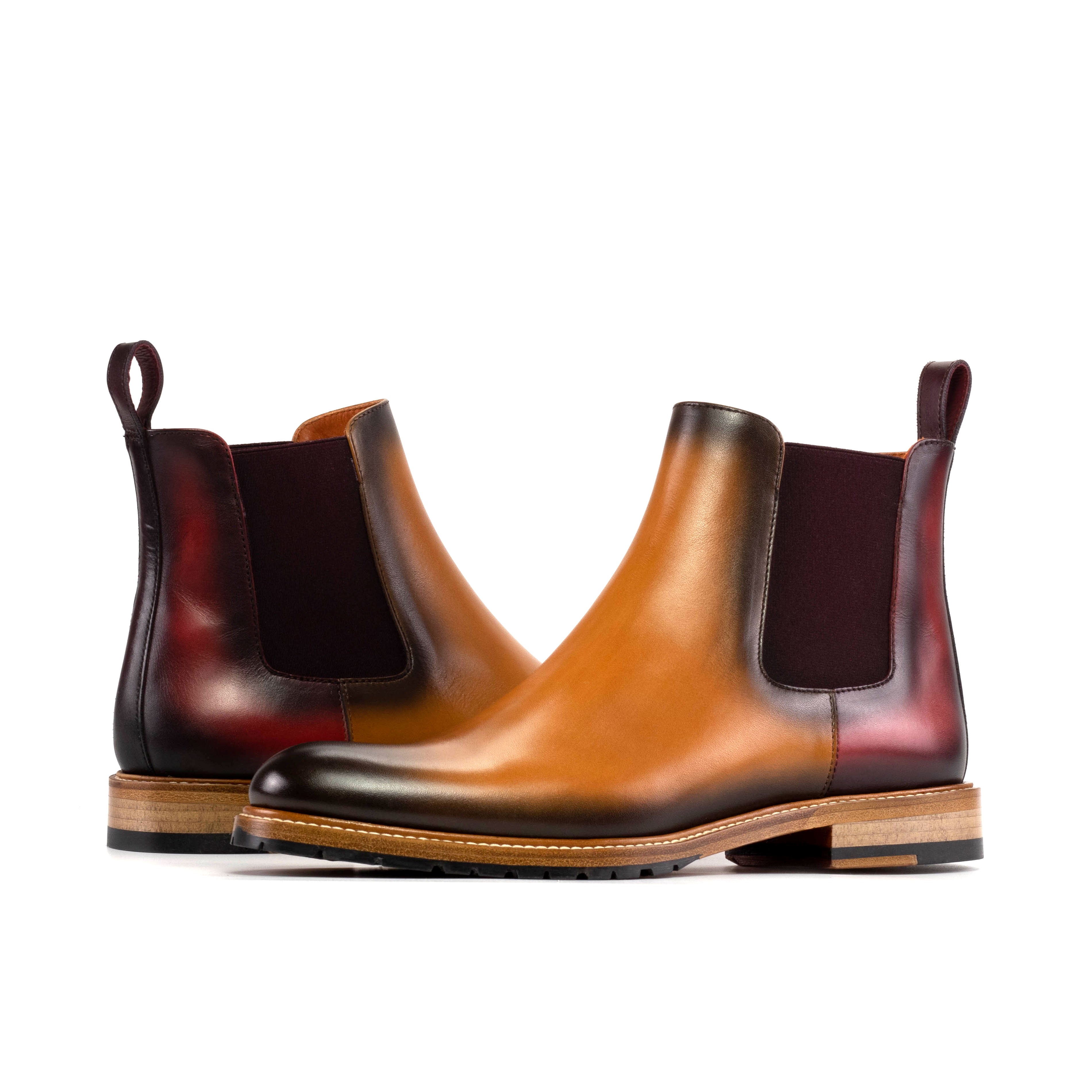 Chelsea Boot (Cognac/Burgundy)