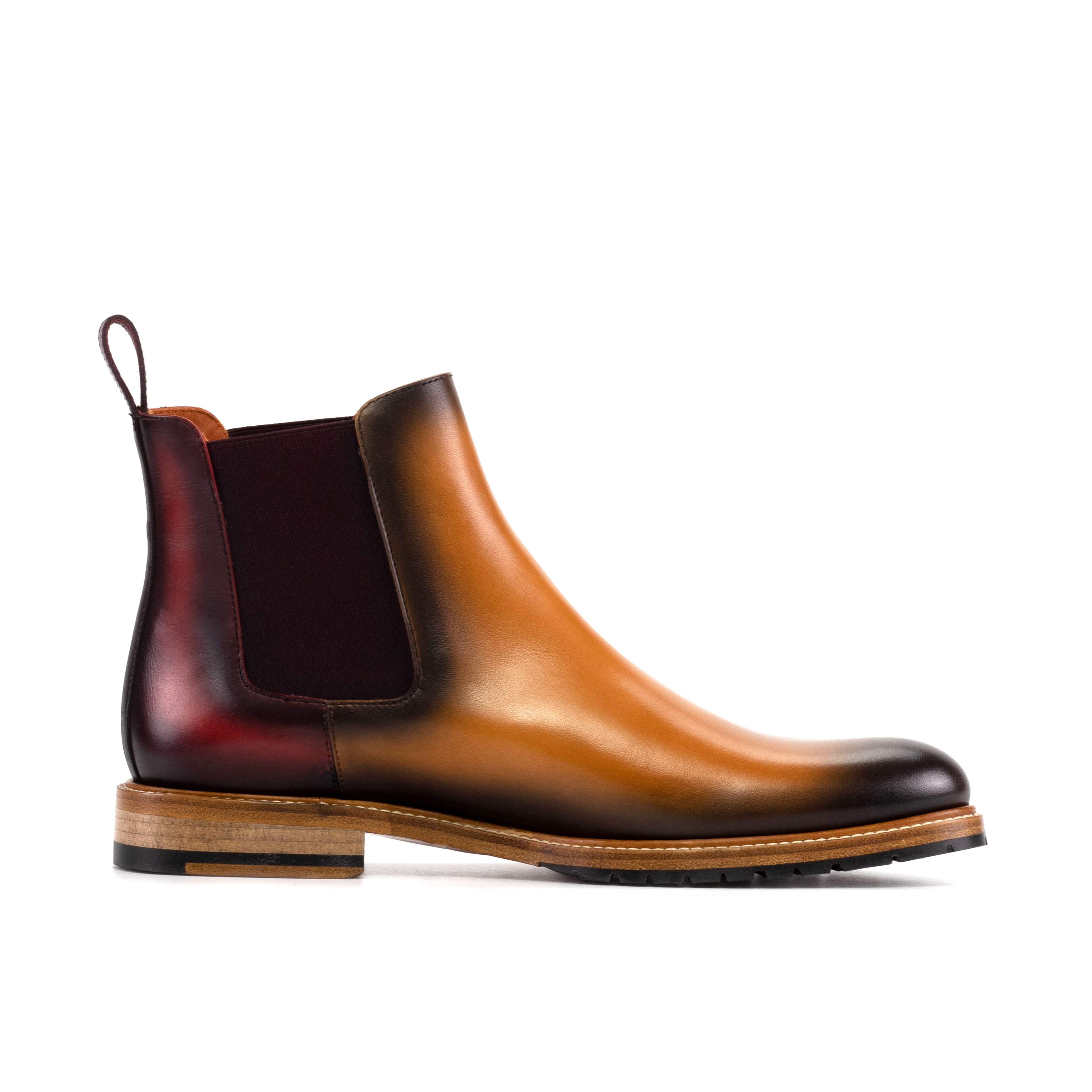 Chelsea Boot (Cognac/Burgundy)