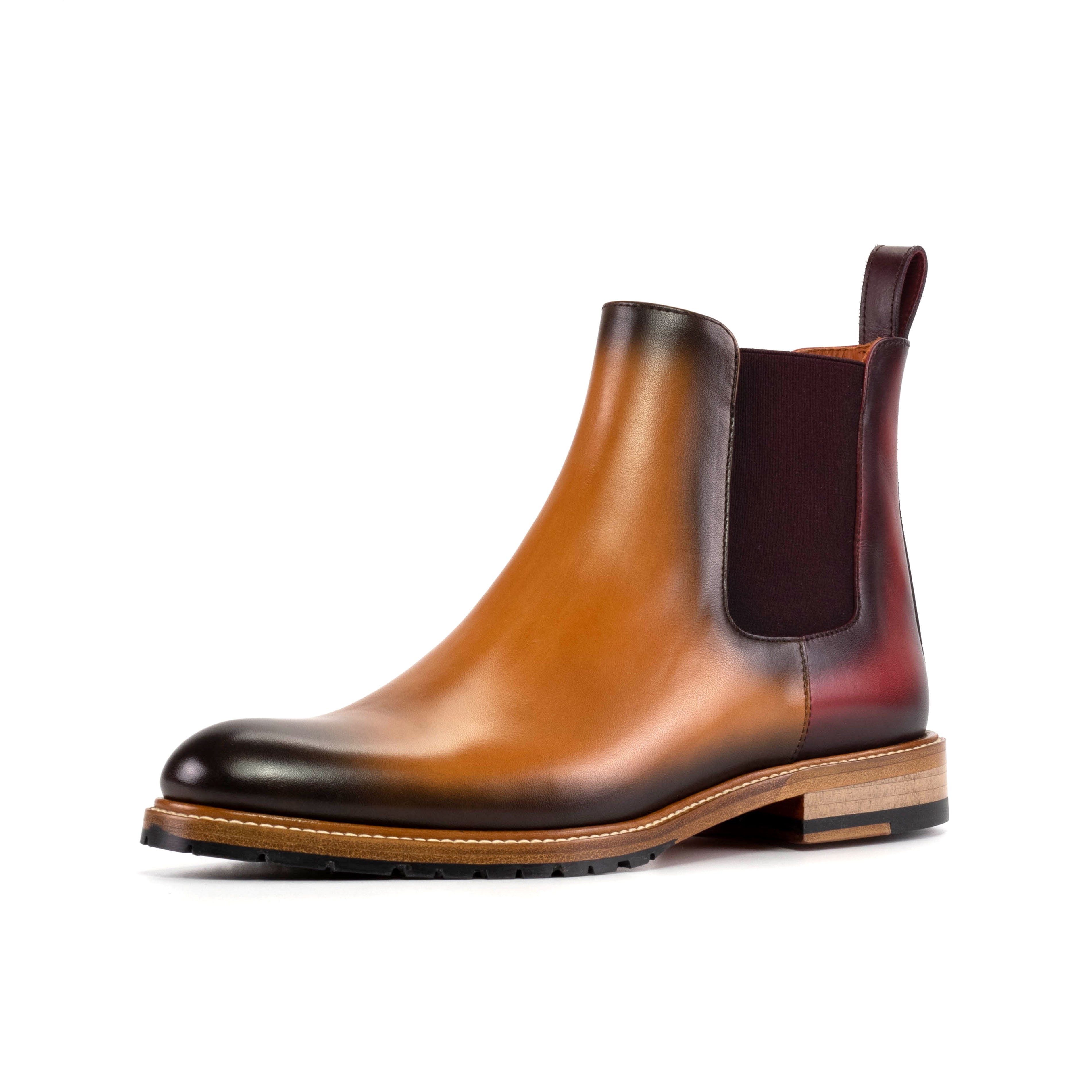 Chelsea Boot (Cognac/Burgundy)