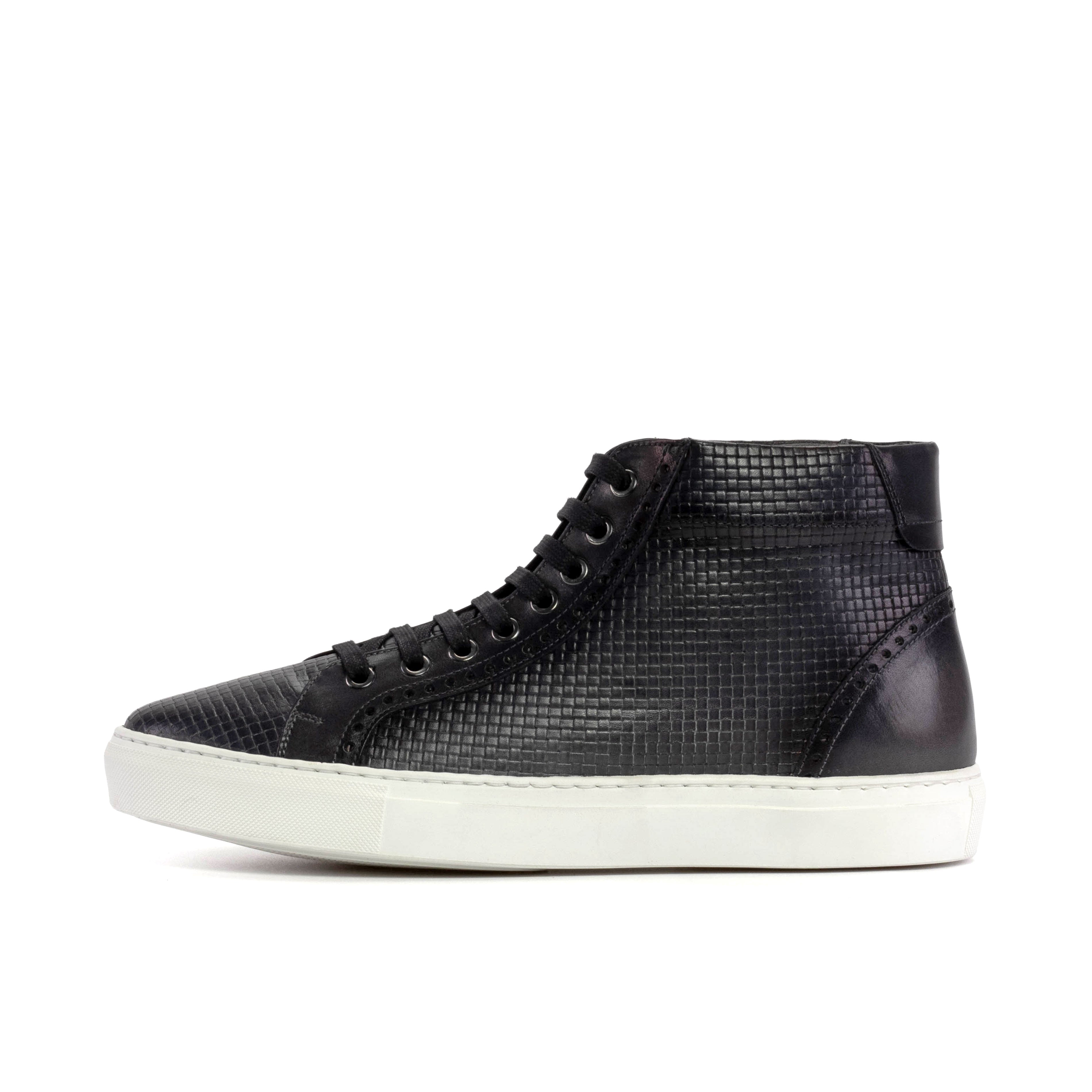 The Kickabout High-top (Painted engraved Calf Grey) Sample Studio Shoes