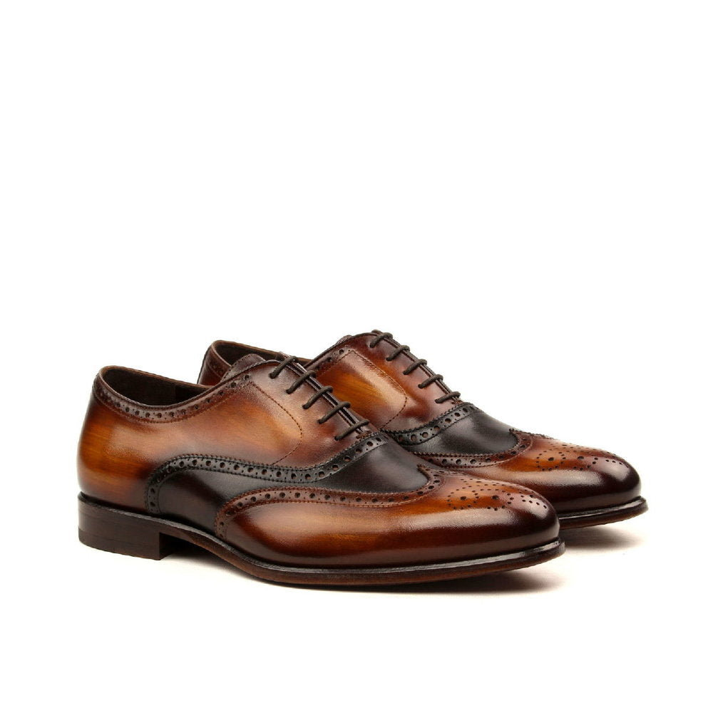 The New Yorker (Dark brown painted calf and cognac crust)