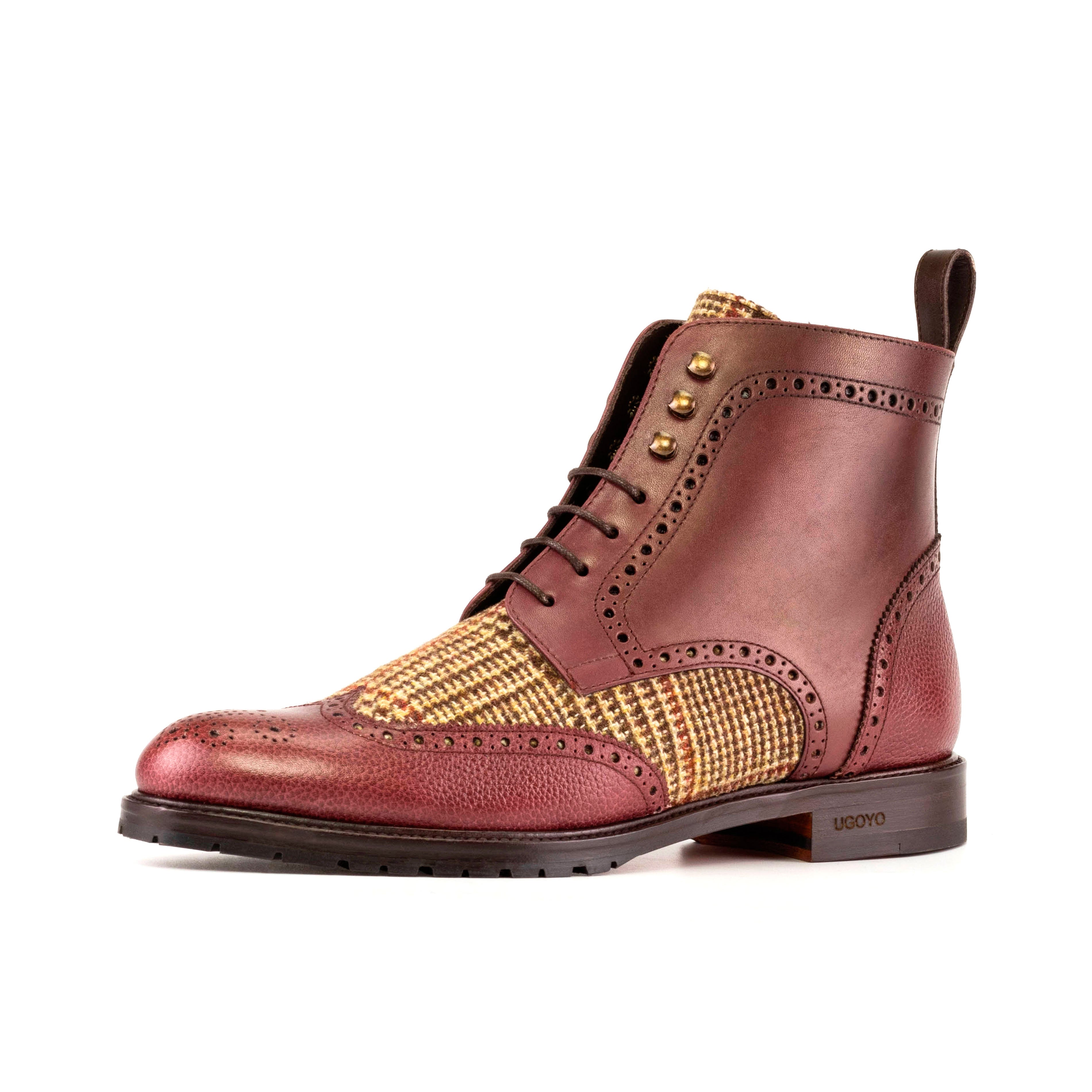 AN Brogue Womens (Burgundy/Glen Plaid)