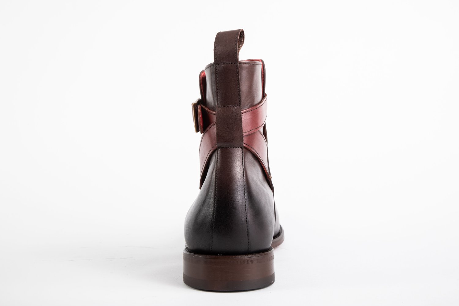 Jodhpur Boot (Dark Brown with Burgundy Strap)