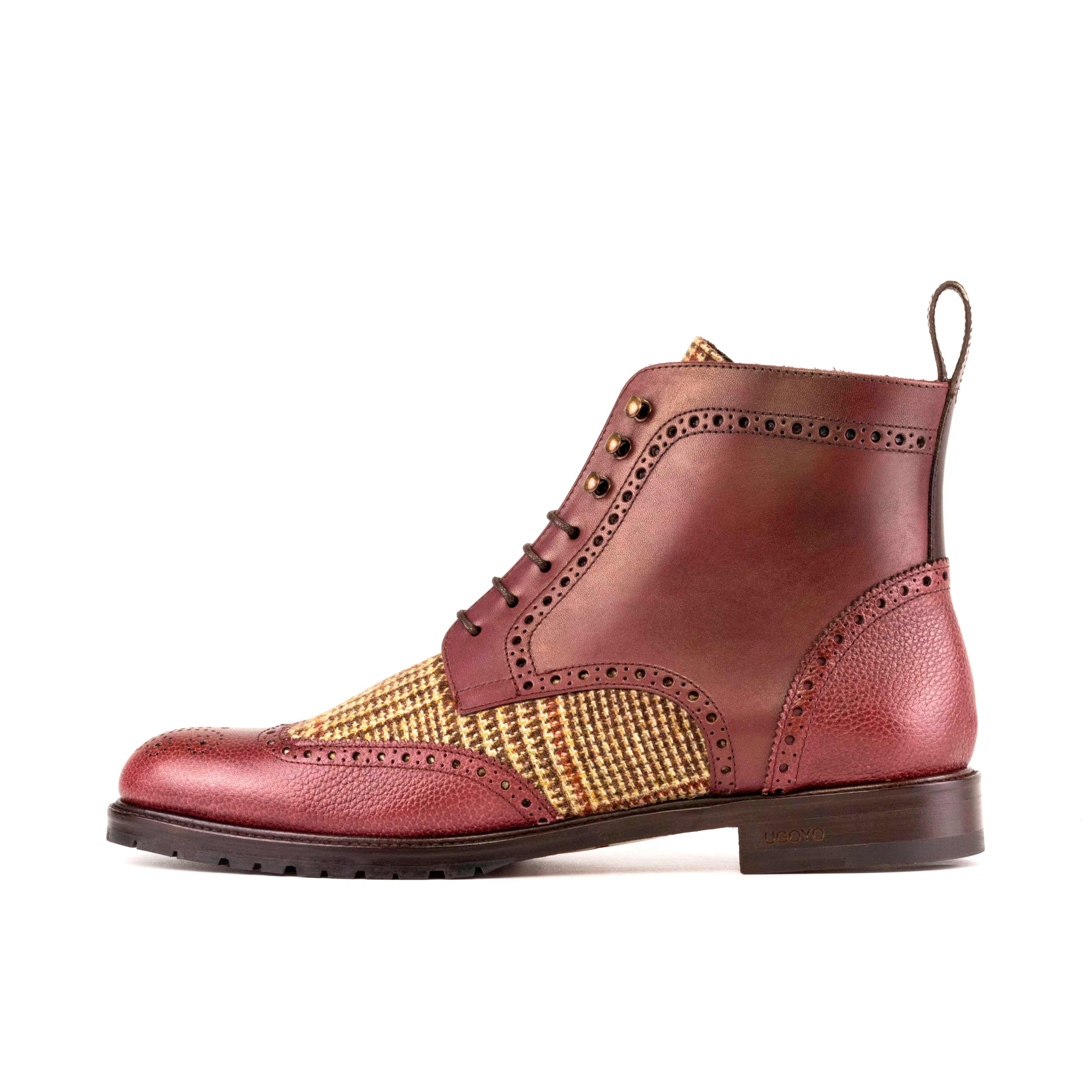 AN Brogue Womens (Burgundy/Glen Plaid)