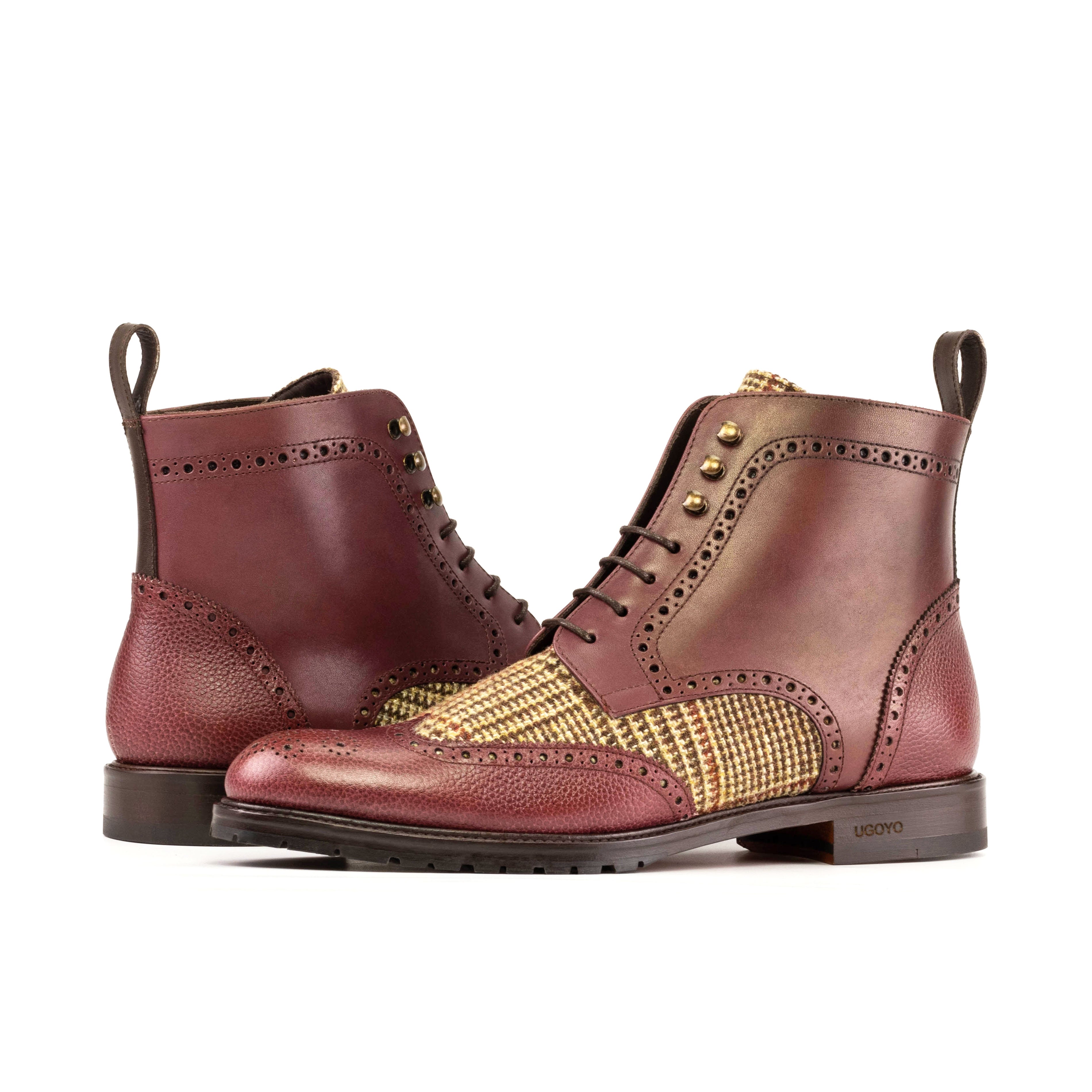 AN Brogue Womens (Burgundy/Glen Plaid)