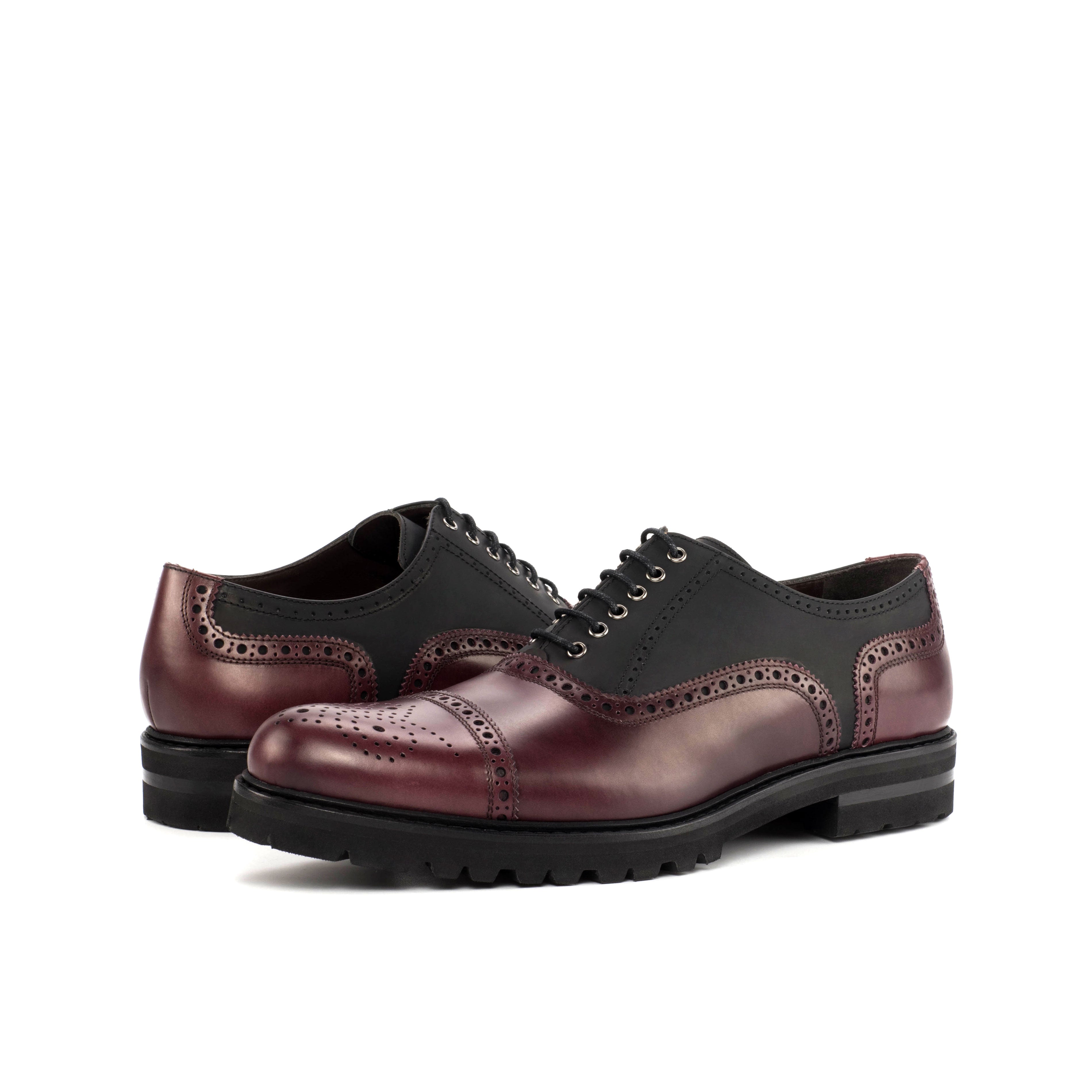 AN Full Brogue Cap-Toe Oxford (Burgundy Black)