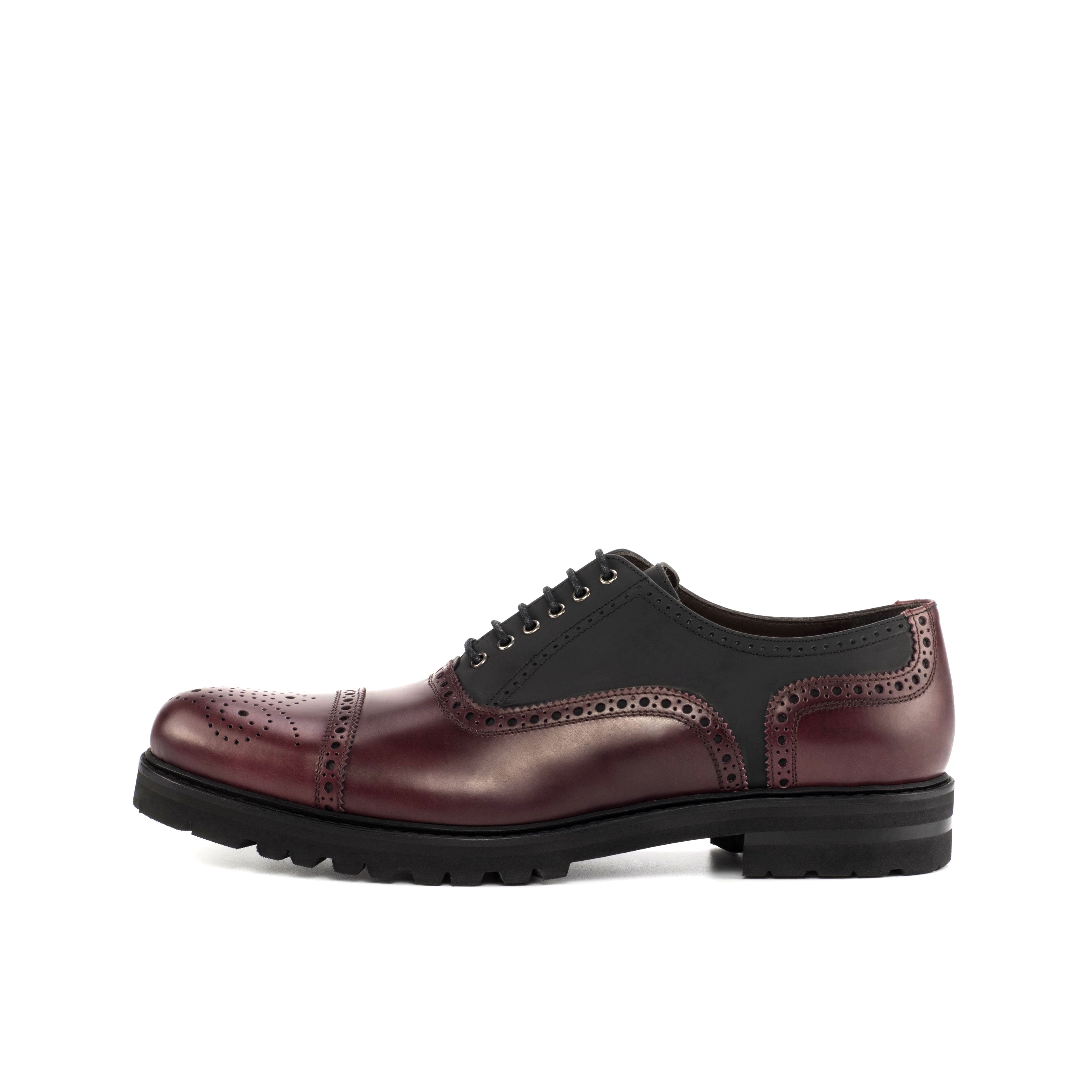 AN Full Brogue Cap-Toe Oxford (Burgundy Black)