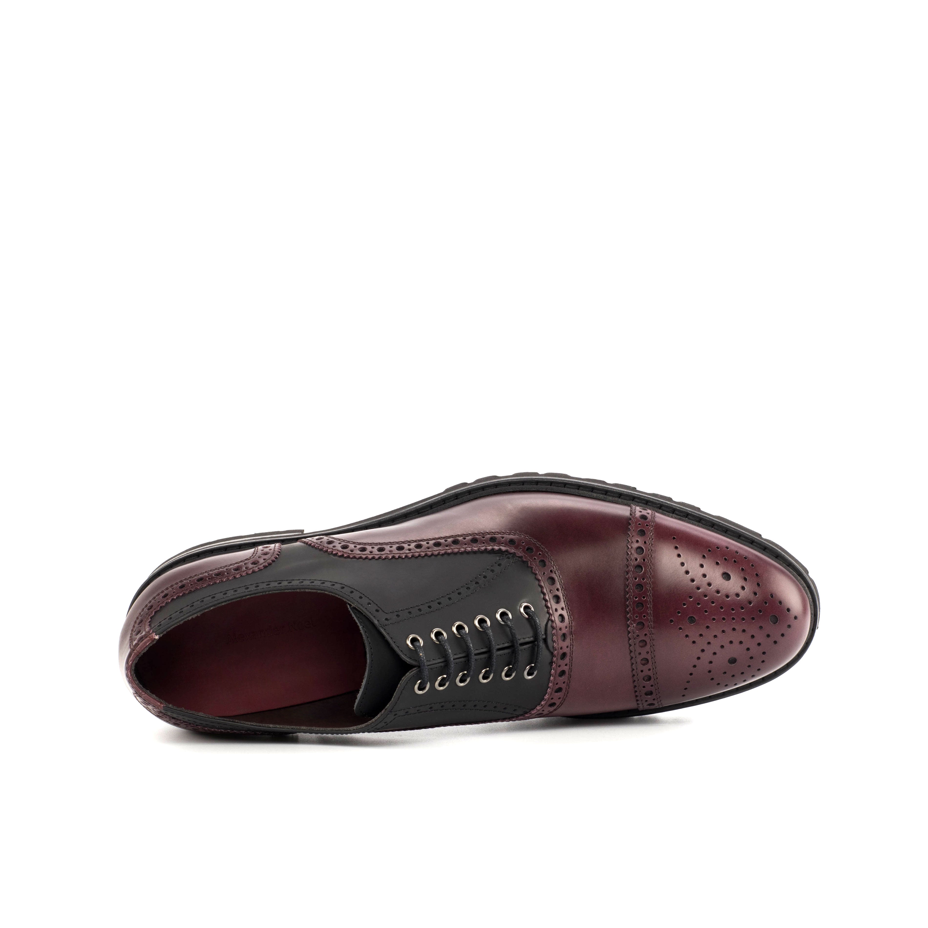 AN Full Brogue Cap-Toe Oxford (Burgundy Black)