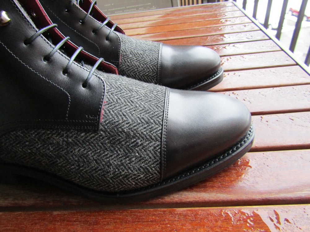 AN Captoe Boot (Black/Herringbone)