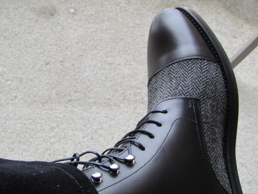 AN Captoe Boot (Black/Herringbone)