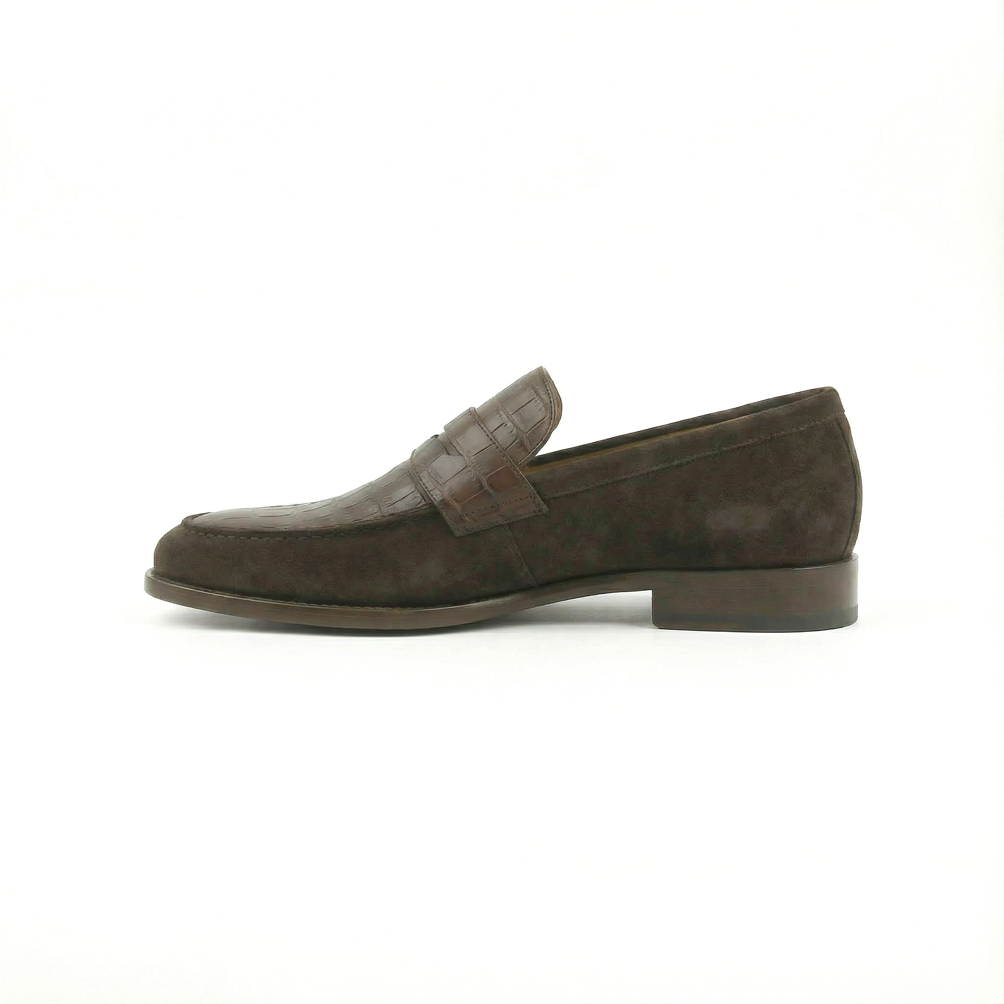 The Collegiate Loafer (Dark Brown Croco)