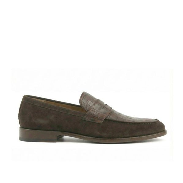 The Collegiate Loafer (Dark Brown Croco)