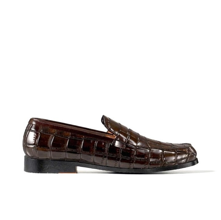The Collegiate Loafer (Croco Brown)