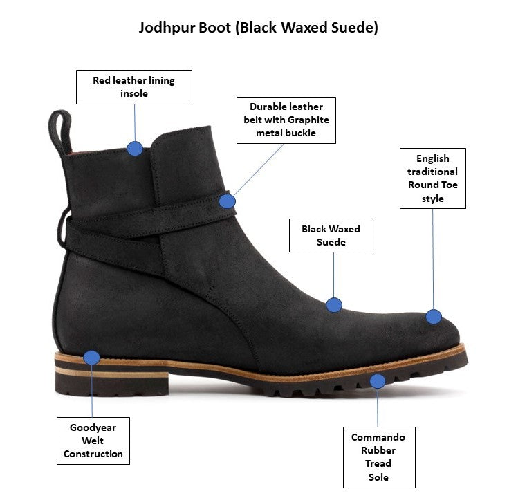 Jodhpur Boot (Waxed Black Suede)