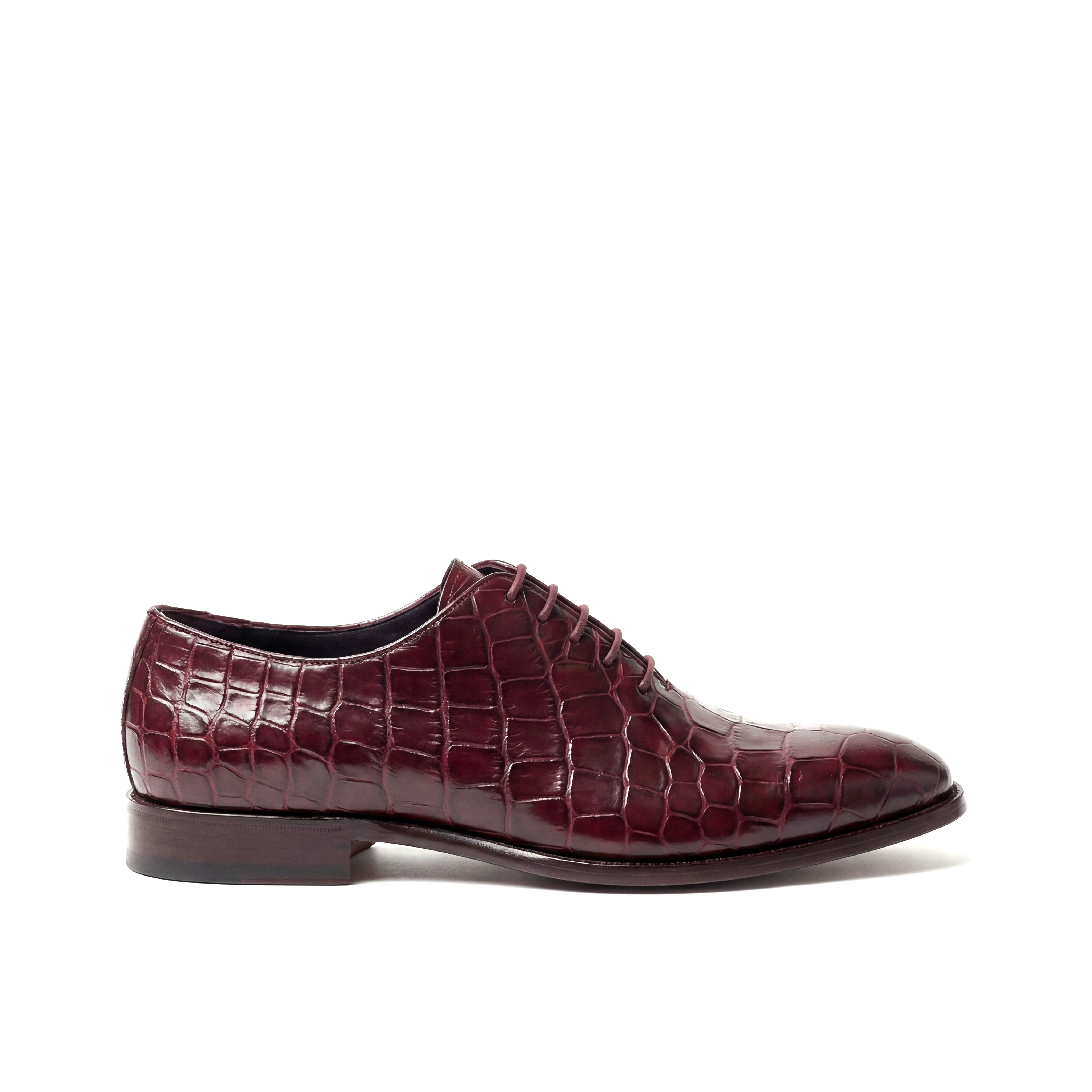 Burgundy Alligator Wholecut Shoes Burgundy Alligator Wholecut Shoes