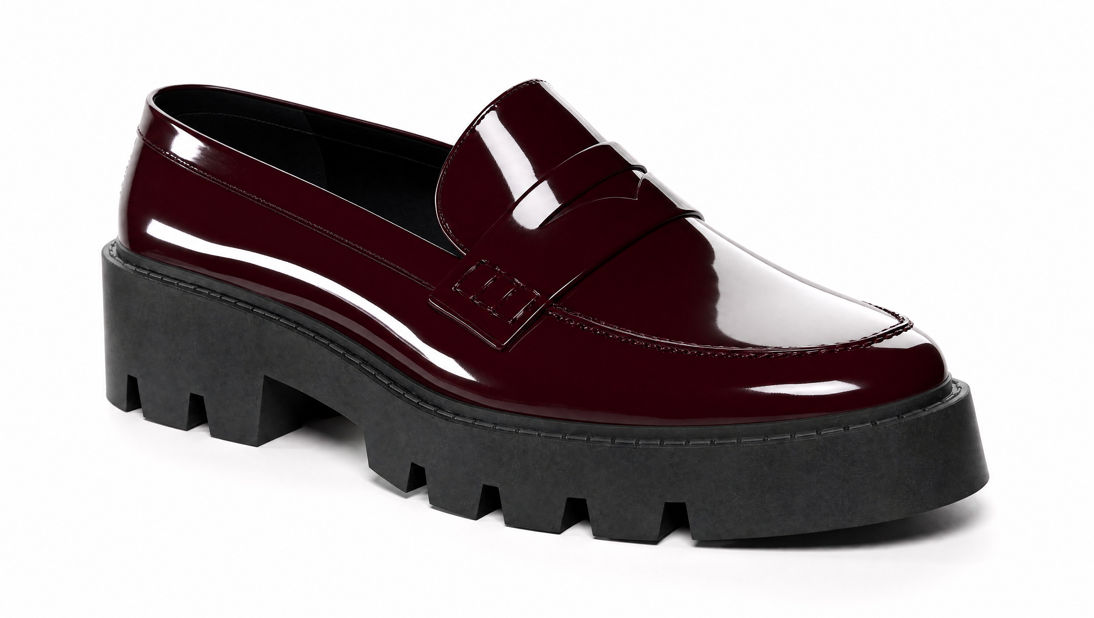 The Noir Fantasia Women's Loafer in Red (Big Wedge Heel) Red / 7.5 / B The Noir Fantasia Women's Loafer in Red (Big Wedge Heel) Red / 7.5 / B