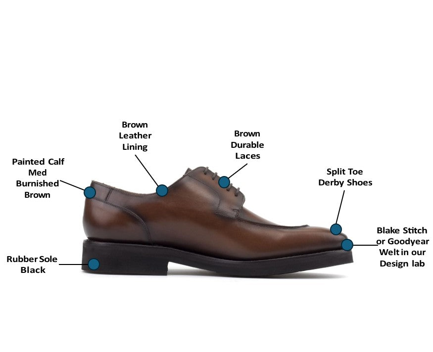 Split Toe Joe Derby (Brown Burnished)