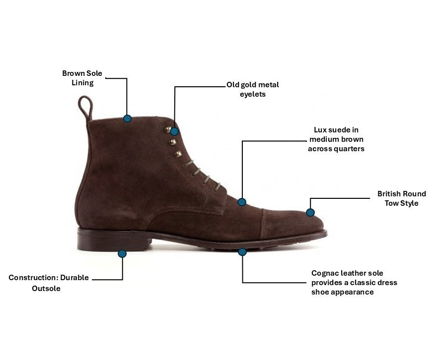 AN Captoe Suede Boot (Brown)