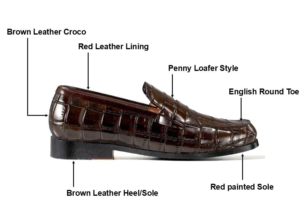 The Collegiate Loafer (Croco Brown)