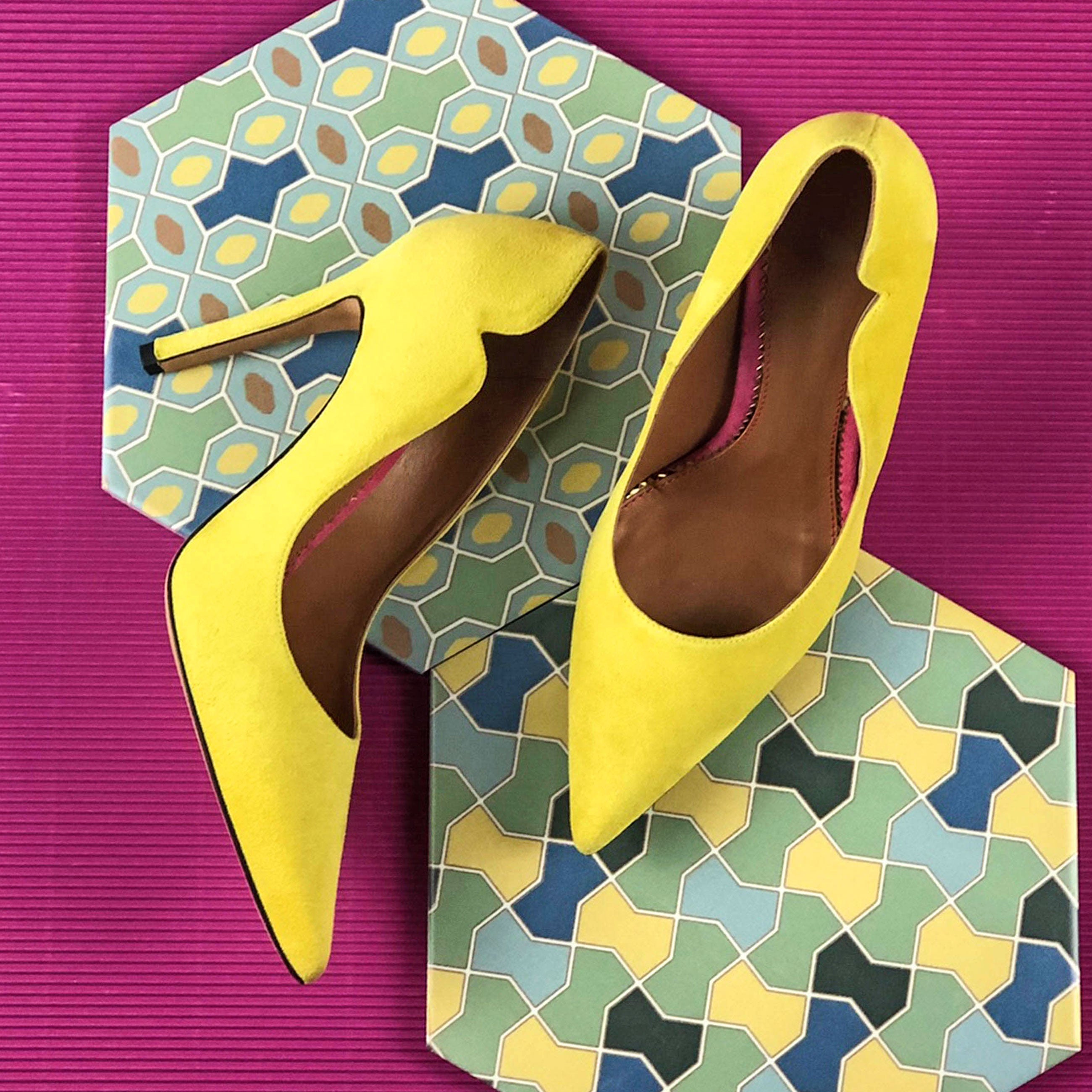 Mohito bright yellow open hill shoe | Yellow shoes, Heels, Shoes