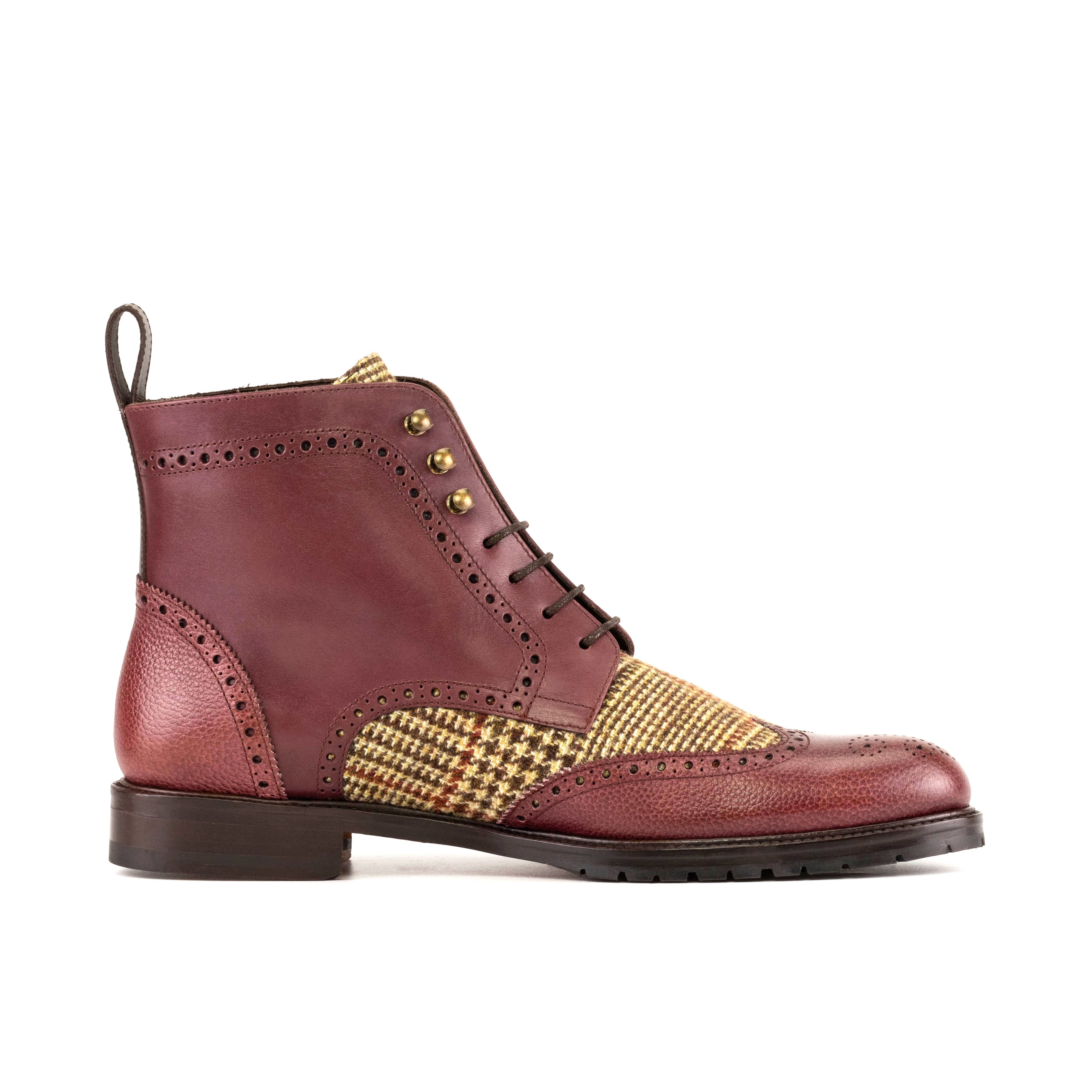 AN Brogue Womens Burgundy Glen Plaid Alexander Noel